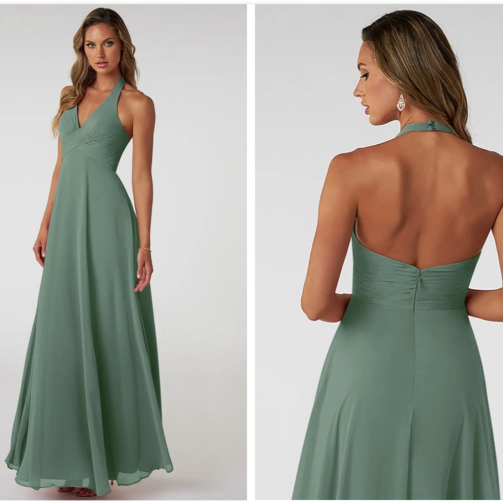 AZAZIE TESSIE
Eucalyptus A-Line V-Neck Pleated Chiffon Dress